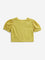 Utsa Kids Yellow Floral Embroidered Cotton Ethnic Top (2-8 years)