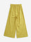 Utsa Kids Yellow Solid Mid-Rise Cotton Palazzos (8-14 years)