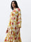 Utsa Yellow Floral Printed A-Line Dress