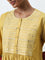 Zuba Yellow Mirror Work Detailed A-Line Kurta