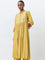 Zuba Yellow Mirror Work Detailed A-Line Kurta