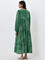 Utsa Green Bandhani Printed Fit-and-Flare Tiered Dress