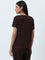 Wunderlove Dark Brown Textured Modal Supersoft T-Shirt