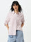 Nuon Pink Striped Printed Shirt