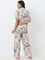 Wunderlove Beige Cotton Shirt with High-Rise Pyjamas Set