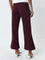 Wardrobe Burgundy Bootcut High-Rise Pants