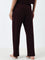 Wunderlove Burgundy Ribbed High-Rise Pants