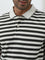 WES Casuals Olive Striped Slim-Fit Polo T-Shirt