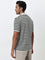 WES Casuals Olive Striped Slim-Fit Polo T-Shirt