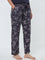 Wunderlove Dark Grey Floral Printed High-Rise Lounge Pants