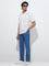 Ascot Blue Relaxed-Fit Mid-Rise Cotton-Blend Chinos
