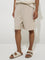 ETA Beige Relaxed-Fit Mid-Rise Cotton Shorts