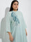 Diza Aqua Botanical Printed A-Line Kurta