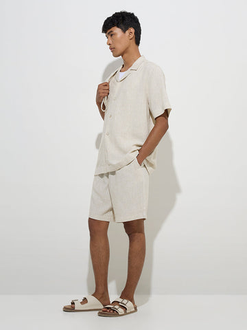 ETA Beige Relaxed-Fit Cotton-Blend Shirt