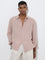 ETA Dusty Pink Crinkled-Textured Relaxed-Fit Cotton Shirt