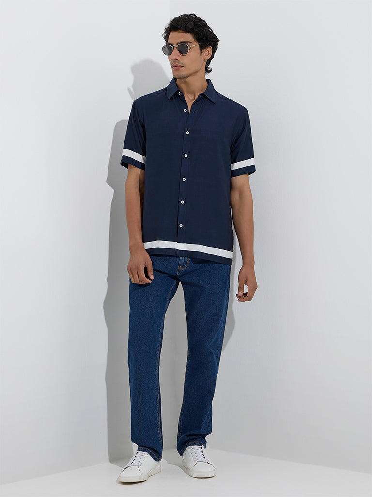 Ascot Blue Relaxed-Fit Mid-Rise Jeans