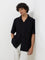ETA Black Paisley Design Relaxed-Fit Cotton-Blend Shirt