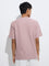 ETA Dusty Pink Textured Relaxed-Fit Cotton-Blend T-Shirt