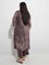 Diza Dark Brown Foliage Detailed A-Line Kurta