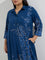 Diza Indigo Botanical Pattern A-Line Kurta