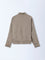 Ascot Taupe Solid Relaxed Fit Bomber Jacket