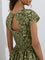 Bombay Paisley Olive Paisley Design Cotton A-Line Dress
