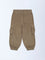 HOP Kids Brown Mid-Rise Corduroy Joggers
