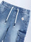 HOP Baby Blue Faded Mid-Rise Denim Joggers