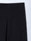 Gia Black Crinkle-textured High-Rise Cotton Pants