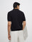 Ascot Black Self-Textured Relaxed-Fit Cotton-Blend T-Shirt