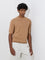 Ascot Taupe Knit-Textured Relaxed-Fit Cotton-Blend T-Shirt