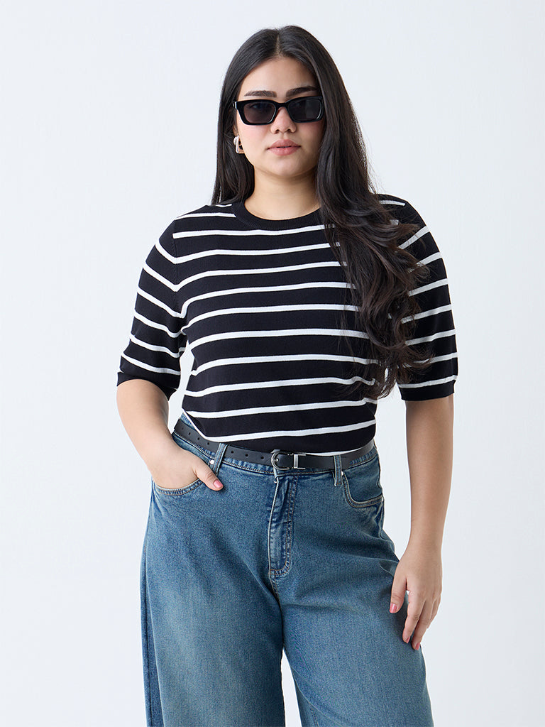 Gia Black Stripe T-Shirt