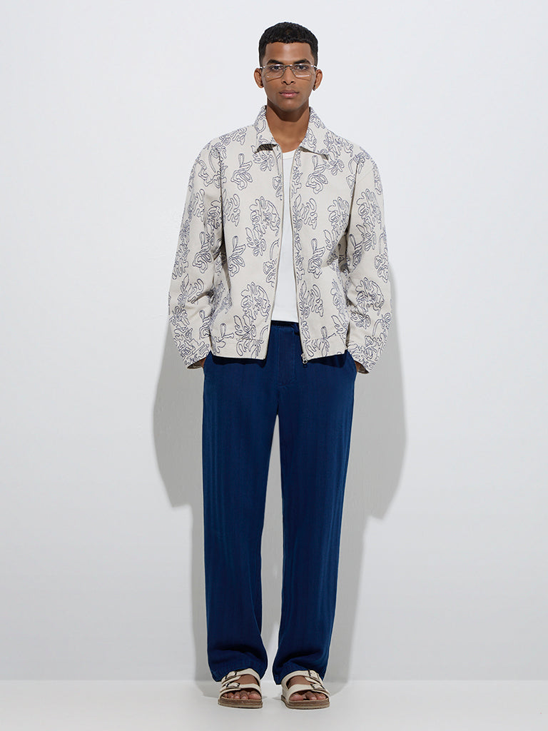 ETA Off-White Abstract Design Relaxed-Fit Cotton Jacket