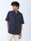ETA Navy Stripe Detailed Relaxed-Fit Cotton Shirt
