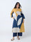 Diza Multicolour Floral Cotton-Blend A-Line Kurta