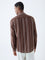 ETA Brown Striped Relaxed-Fit Cotton Shirt