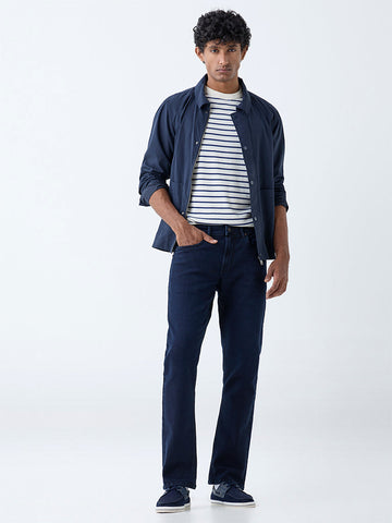 Ascot Dark Blue Relaxed-Fit Mid-Rise Jeans