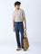 ETA Navy Solid Relaxed-Fit Mid-Rise Cotton Chinos