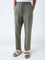 ETA Olive Solid Relaxed-Fit Mid-Rise Cotton Chinos
