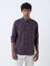 Ascot Dark Purple Relaxed-Fit Linen-Blend Shirt