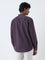 Ascot Dark Purple Relaxed-Fit Linen-Blend Shirt
