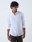 Ascot White Striped Relaxed-Fit Cotton Shirt