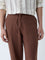 ETA Brown Solid Relaxed-Fit Mid-Rise Cotton Chinos