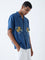 ETA Indigo Floral Embroidered Relaxed-Fit Shirt