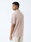 ETA Dusty Pink Textured Relaxed-Fit Cotton-Blend T-Shirt