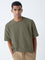 ETA Olive Self-Textured Relaxed-Fit Cotton-Blend T-Shirt