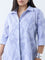 Gia Blue Botanical Detailed Cotton Shirt