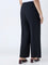Gia Black Crinkle-Textured High-Rise Pants