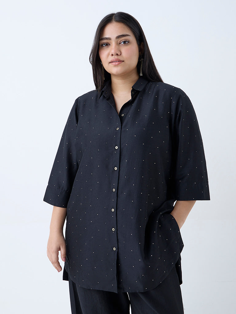 Diza Black Badla Design Tunic