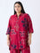 Diza Red Bandhani Pattern Tunic